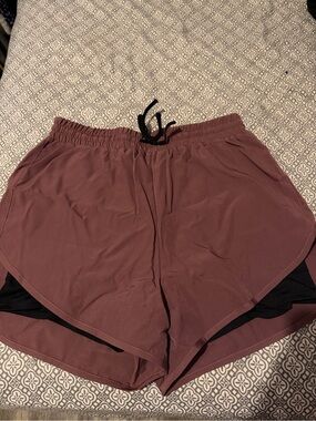 Women's Mauve Athletic Shorts with Drawstring